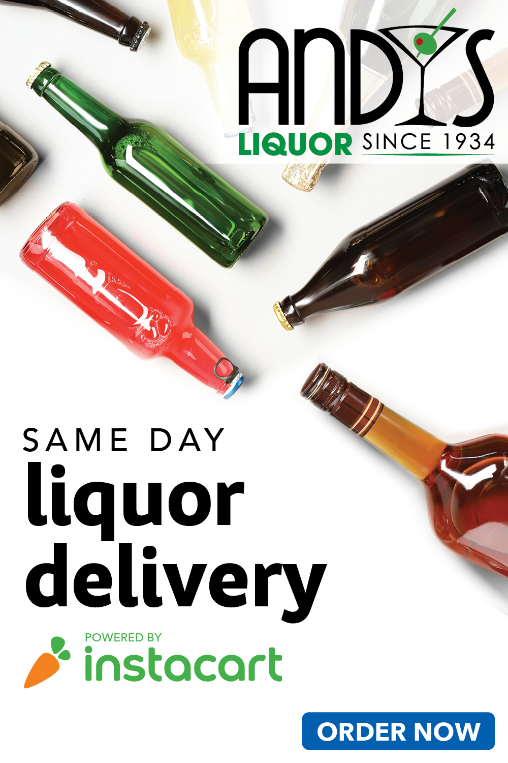 Bottles, logo, same day delivery